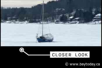 VIDEO: This sailboat trapped in ice has a lot of people worried