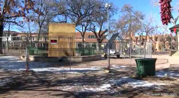 City of Santa Fe working to remove plywood around Soldiers' monument