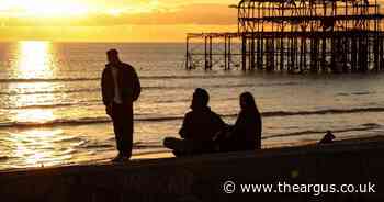 Photographs show city aglow during glorious sunset