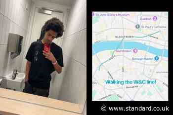 GCSE student, 16, aims to ‘walk whole of London’ after Tube line hikes go viral