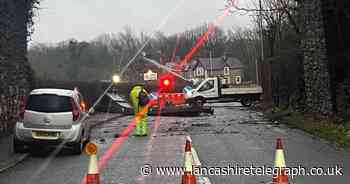 Road closed after bridge collapsed following crash