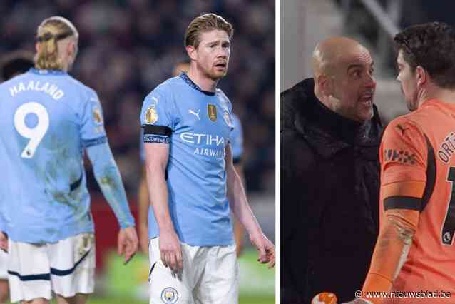 VIDEO. Emotionele Pep Guardiola houdt bizar onderonsje met doelman nadat City opnieuw zege te grabbel gooit, ondanks assist De Bruyne