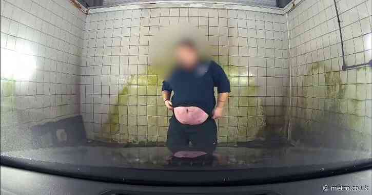 Dashcam captures garage worker weeing on Mercedes while it was in a car wash