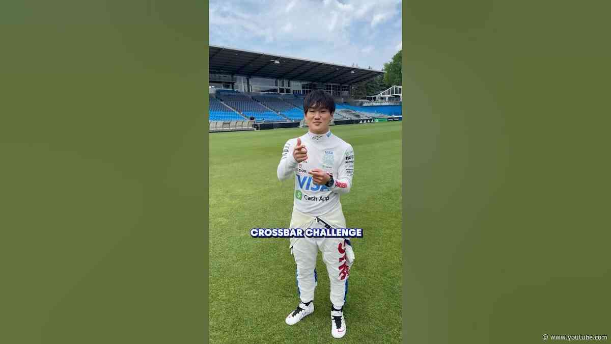 #F1 Driver 🆚 Crossbar Challenge ⚽️ #VCARB #YukiTsunoda