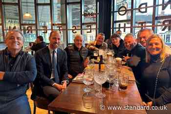 William joins fellow Aston Villa fans in a Birmingham Wetherspoons