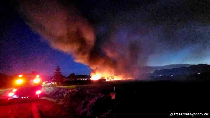 Update: Fire erupts at poultry facility in Chilliwack, reportedly engulfing 2 barns