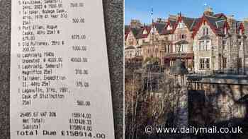 Now that'll give you a headache! Guest blows £160,000 on rare whisky at upmarket Scots hotel