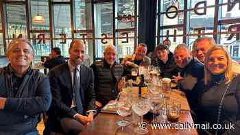 Prince William surprises punters at a Wetherspoons in Birmingham and buys a round for Aston Villa fans who he's 'keen to talk to' ahead of Everton match