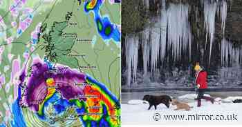 UK snow maps show 500-MILE BLIZZARD will bring '10cm per hour' next week