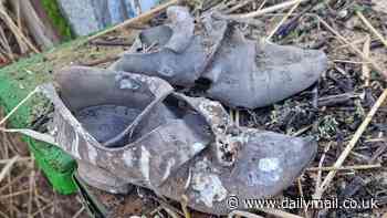 Evil, be gone! Thatcher discovers centuries-old shoes to 'ward off witches' hidden in roof