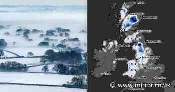 UK snow maps show exact date 500-mile Atlantic storm will bring SEVEN INCHES