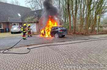 FW-ROW: PKW-Brand gegenüber Polizeistation in Sottrum