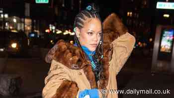 Rihanna bundles up in fur-lined coat as she sparks new music rumors with late-night studio visit in NYC