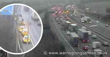 Heavy traffic on M6 in Warrington after crash ahead of rush hour