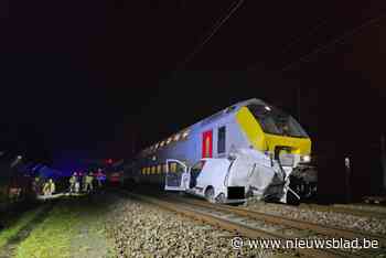 Bestelwagen rijdt zich vast op de sporen: trein kan aanrijding niet voorkomen