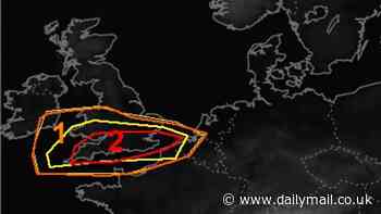 'Tornado warning' issued for southern England TODAY: Map reveals where UK is most at risk before Storm Eowyn 'weather bomb' later this week