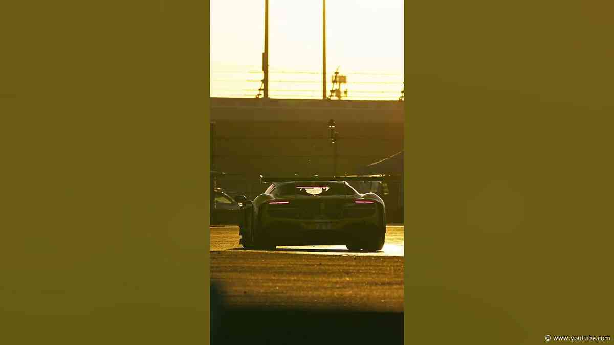 Chasing the sun during golden hour at #Daytona24! 🌅 #IMSA #Ferrari296GT3 #FerrariRaces