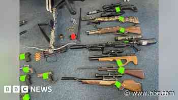 Man fined after stash of 70 weapons found