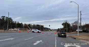 US 70 blocked in Garner after crash brings down traffic signal at Timber Drive