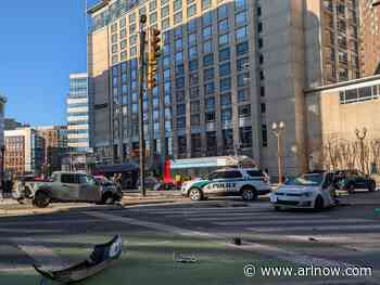 Critical crash shuts down intersection of Wilson Blvd and N. Glebe Road