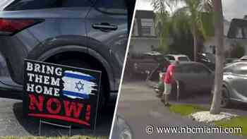 ‘An outrage': Sign supporting Gaza hostages stolen from Hallandale Beach official's home