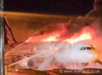 Fire engulfs plane at South Korean airport while it prepared for take-off