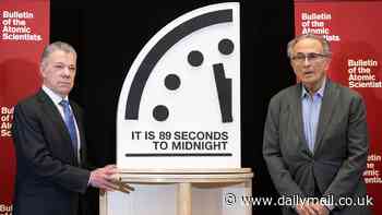 Doomsday Clock ticks forwards to just 89 seconds to midnight - the closest humankind has been to annihilation in almost 80 years