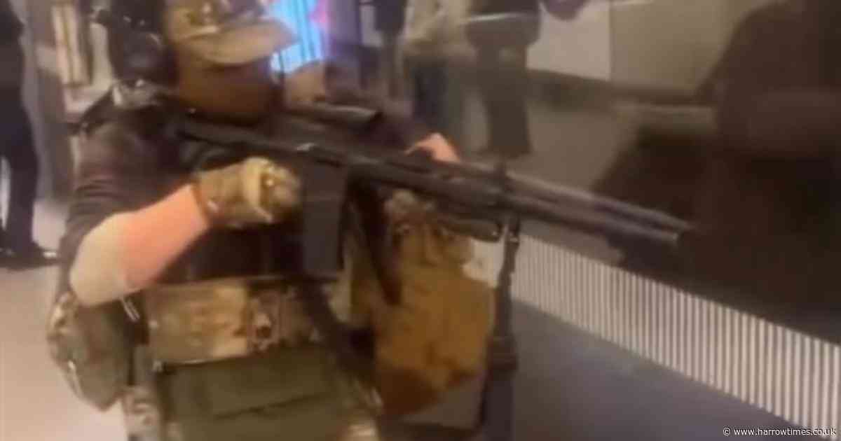 Viral video shows man with ‘assault rifle’ at busy tube station on Elizabeth Line