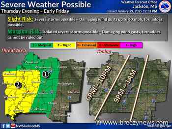 Local Storm Threat Moves East