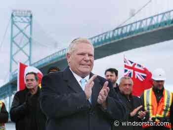 Doug Ford uses Windsor’s Ambassador Bridge as backdrop for campaign launch