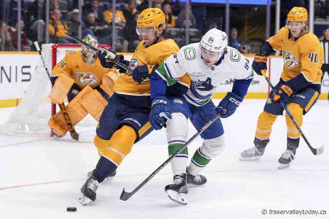 Linus Karlsson gets 1st NHL goal as Canucks beat Predators 3-1