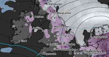 UK snow map turns purple as huge 550-MILE wall set to blast Brits in just days