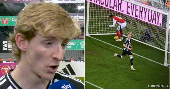 Fans convinced Anthony Gordon mocked Arsenal after Newcastle’s Carabao Cup win