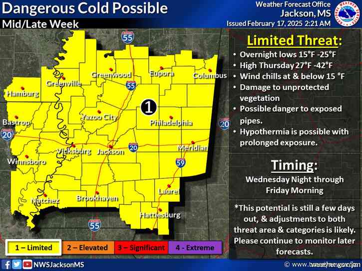 Snow for Some in MS This Week, But Just a Cold Rain for Us