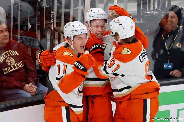 Ducks edge Bruins in OT but lose John Gibson to injury