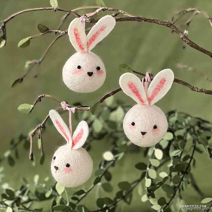 Felt Ball Bunny Ornaments