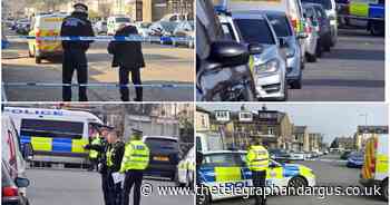 Huge police presence on Bradford street after teenager injured in shooting