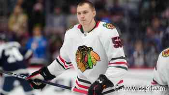 No. 2 pick Levshunov makes Blackhawks debut