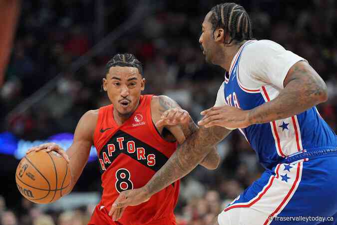 Jared Rhoden’s double-double leads Raptors past 76ers 118-105 in first career start