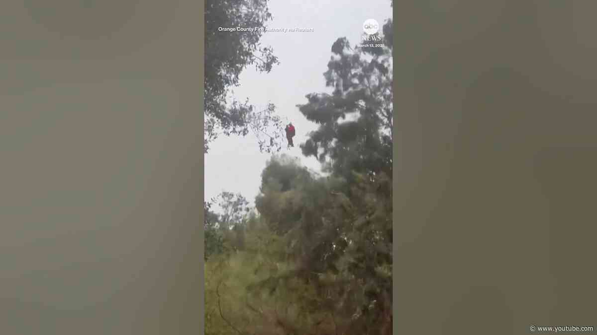 Southern California driver rescued from fast-moving creek