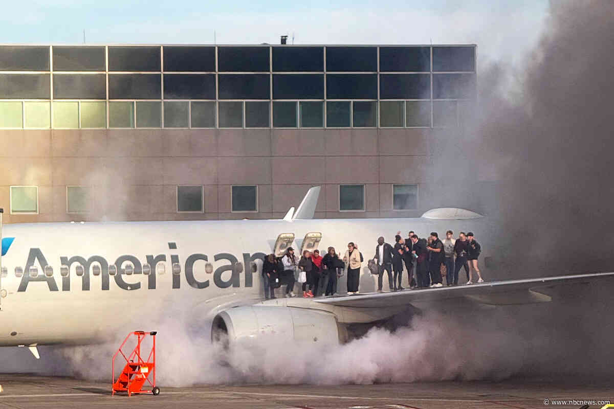 American Airlines plane engine catches fire after landing in Denver