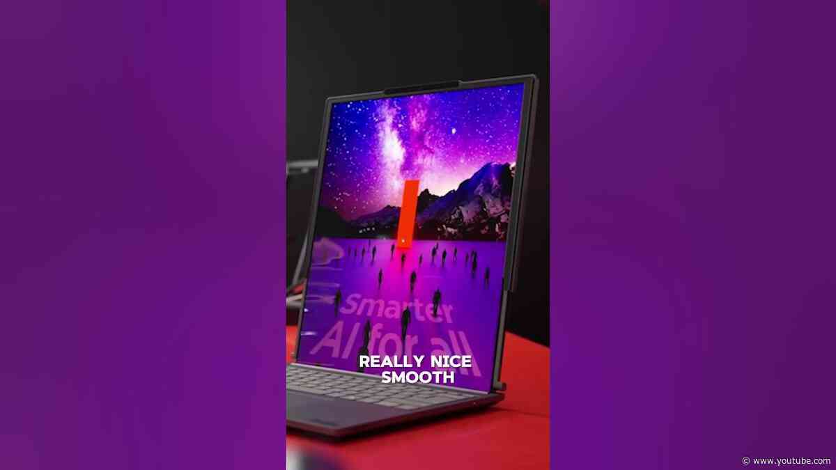 This laptop's screen grows with a push of a button! #Lenovo #RollableDisplay #shorts
