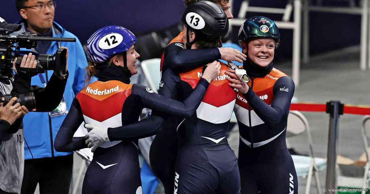 Wereldrecord voor Nederlandse shorttrackploeg op mixed relay