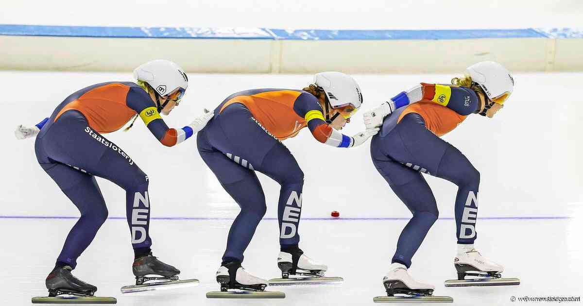 Oranje-vrouwen maken favorietenrol waar en winnen goud op ploegenachtervolging bij WK Afstanden