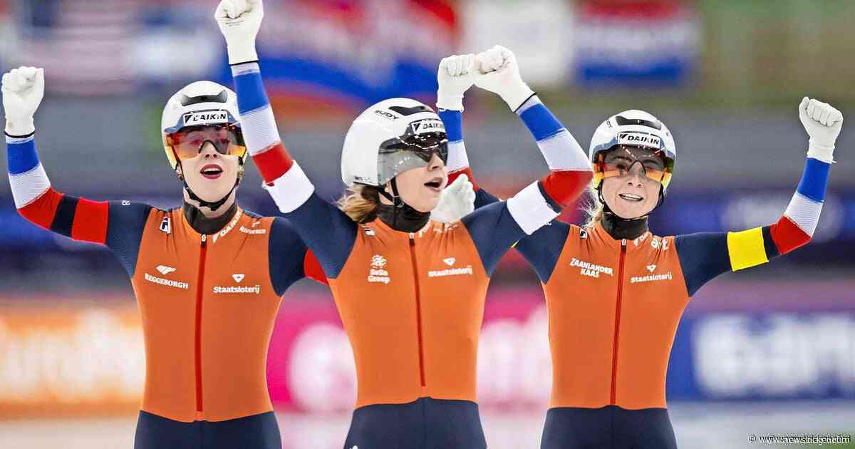 Oranje-vrouwen winnen goud op ploegenachtervolging bij WK Afstanden