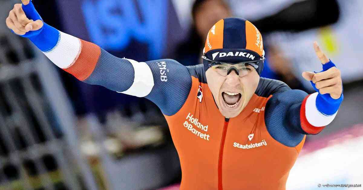 Jenning de Boo doet het! Hij verslaat Jordan Stolz en pakt de wereldtitel op de 500 meter