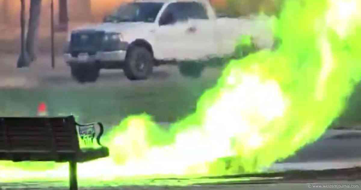 Watch: Eerie Green Flames Explode, Rattle Heavy Manhole Covers in Freak Texas Tech Fire