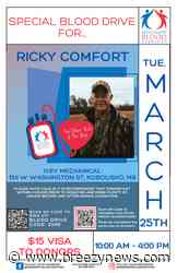 Blood Drive for Ricky Comfort planned for March 25