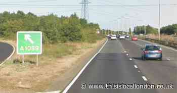 Two in hospital after three-vehicle crash that closed A13 for FOUR hours