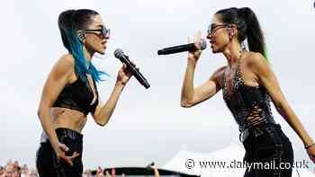 The Veronicas' Jess Origliasso loses it at a fan during Wollongong concert after she was almost pulled off the stage